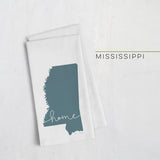 Mississippi ’home’ state silhouette - Tea Towel / DarkSlateGray - Home Silhouette