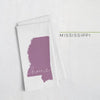 Mississippi ’home’ state silhouette - Tea Towel / Purple - Home Silhouette