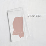 Mississippi ’home’ state silhouette - Tea Towel / RosyBrown - Home Silhouette