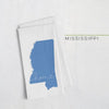 Mississippi ’home’ state silhouette - Tea Towel / Slate Blue - Home Silhouette