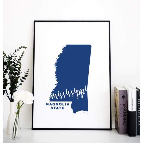 Mississippi State Song - Tea Towel / DarkBlue - State Song