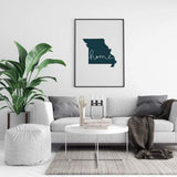 Missouri ’home’ state silhouette - 5x7 Unframed Print / DarkSlateGray - Home Silhouette