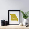 Missouri ’home’ state silhouette - 5x7 Unframed Print / GoldenRod - Home Silhouette