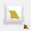 Missouri ’home’ state silhouette - Pillow | Square / GoldenRod - Home Silhouette