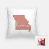 Missouri ’home’ state silhouette - Pillow | Square / RosyBrown - Home Silhouette