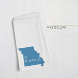 Missouri ’home’ state silhouette - Tea Towel / Blue - Home Silhouette