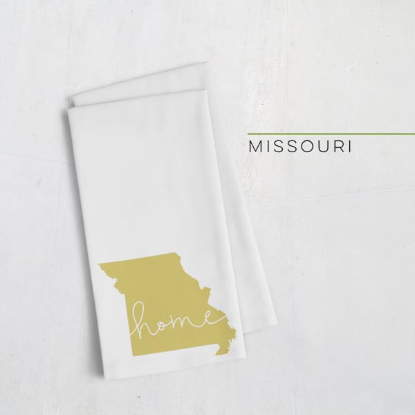 Missouri ’home’ state silhouette - Tea Towel / GoldenRod - Home Silhouette