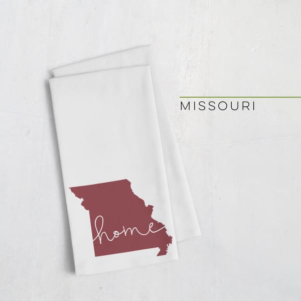 Missouri ’home’ state silhouette - Tea Towel / Maroon - Home Silhouette