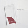 Missouri ’home’ state silhouette - Tea Towel / Maroon - Home Silhouette