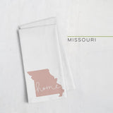 Missouri ’home’ state silhouette - Tea Towel / RosyBrown - Home Silhouette