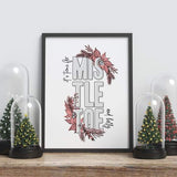 Mistletoe and Holly | Christmas art print - Print