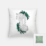 Mistletoe and Holly modern retro Christmas - Pillow | Square / Green - Modern Retro Christmas