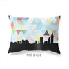 Mobile Alabama geometric skyline - Pillow | Lumbar / LightSkyBlue - Geometric Skyline