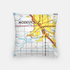 Modesto California city skyline with vintage Modesto map - City Map Skyline