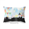 Modesto California geometric skyline - Pillow | Lumbar / LightSkyBlue - Geometric Skyline