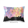Modesto California geometric skyline - Pillow | Lumbar / RebeccaPurple - Geometric Skyline