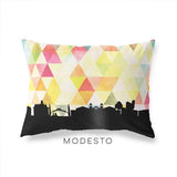 Modesto California geometric skyline - Pillow | Lumbar / Yellow - Geometric Skyline