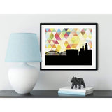 Moline Illinois geometric skyline - 5x7 Unframed Print / Yellow - Geometric Skyline