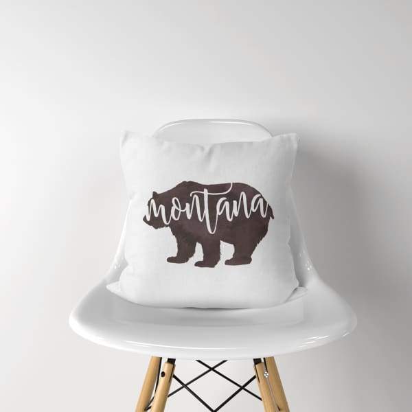 Montana Grizzly Bear - Pillow | Square - State Animal