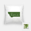 Montana ’home’ state silhouette - Pillow | Square / DarkGreen - Home Silhouette