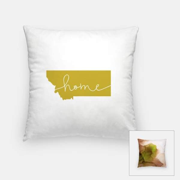 Montana ’home’ state silhouette - Pillow | Square / GoldenRod - Home Silhouette