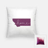 Montana ’home’ state silhouette - Pillow | Square / Purple - Home Silhouette