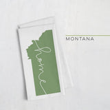Montana ’home’ state silhouette - Tea Towel / DarkGreen - Home Silhouette