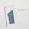 Montana ’home’ state silhouette - Tea Towel / DarkSlateGray - Home Silhouette