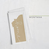 Montana ’home’ state silhouette - Tea Towel / Gold - Home Silhouette