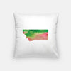 Montana state watercolor - Pillow | Square / Pink + Green - State Watercolor