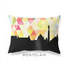 Montclair New Jersey geometric skyline - Pillow | Lumbar / Yellow - Geometric Skyline