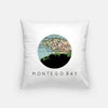 Montego Bay city skyline with vintage Montego Bay map - Pillow | Square - City Map Skyline