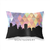 Montgomery Alabama geometric skyline - Pillow | Lumbar / RebeccaPurple - Geometric Skyline