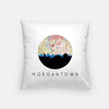 Morgantown West Virginia city skyline with vintage Morgantown map - Pillow | Square - City Map Skyline