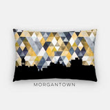 Morgantown West Virginia geometric skyline - Pillow | Lumbar / Gold and Black - Geometric Skyline