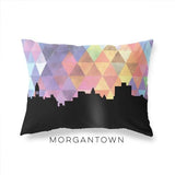 Morgantown West Virginia geometric skyline - Pillow | Lumbar / RebeccaPurple - Geometric Skyline