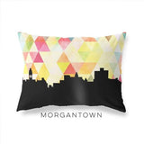 Morgantown West Virginia geometric skyline - Pillow | Lumbar / Yellow - Geometric Skyline