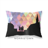 Morristown New Jersey geometric skyline - Pillow | Lumbar / RebeccaPurple - Geometric Skyline