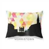 Morristown New Jersey geometric skyline - Pillow | Lumbar / Yellow - Geometric Skyline