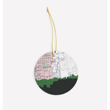 Moscow Idaho city skyline with vintage Moscow map - Ornament - City Map Skyline