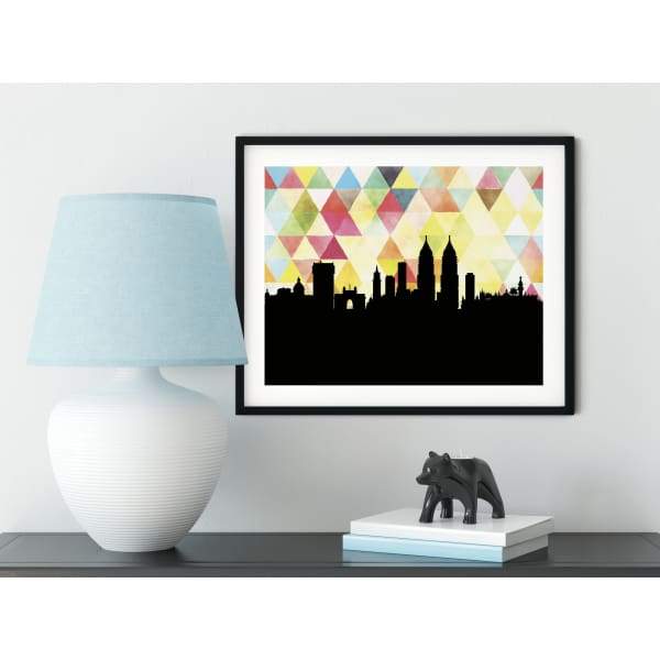 Mumbai India geometric skyline - 5x7 Unframed Print / Yellow - Geometric Skyline