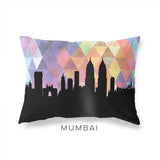 Mumbai India geometric skyline - Pillow | Lumbar / RebeccaPurple - Geometric Skyline