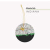 Muncie Indiana city skyline with vintage Muncie map - Ornament - City Map Skyline
