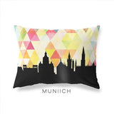 Munich Germany geometric skyline - Pillow | Lumbar / Yellow - Geometric Skyline