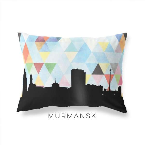 Murmansk Russia geometric skyline - Pillow | Lumbar / LightSkyBlue - Geometric Skyline