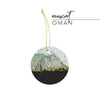 Muscat Oman city skyline with vintage Muscat map - Ornament - City Map Skyline