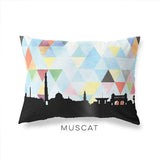 Muscat Oman geometric skyline - Pillow | Lumbar / LightSkyBlue - Geometric Skyline