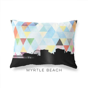 Myrtle Beach South Carolina geometric skyline - Pillow | Lumbar / LightSkyBlue - Geometric Skyline