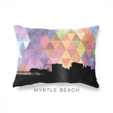 Myrtle Beach South Carolina geometric skyline - Pillow | Lumbar / RebeccaPurple - Geometric Skyline
