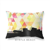 Myrtle Beach South Carolina geometric skyline - Pillow | Lumbar / Yellow - Geometric Skyline